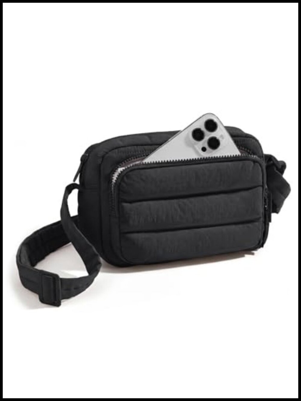 RFID Crossbody Bag Women Nylon Puffer Small Purse Adjustable Strap